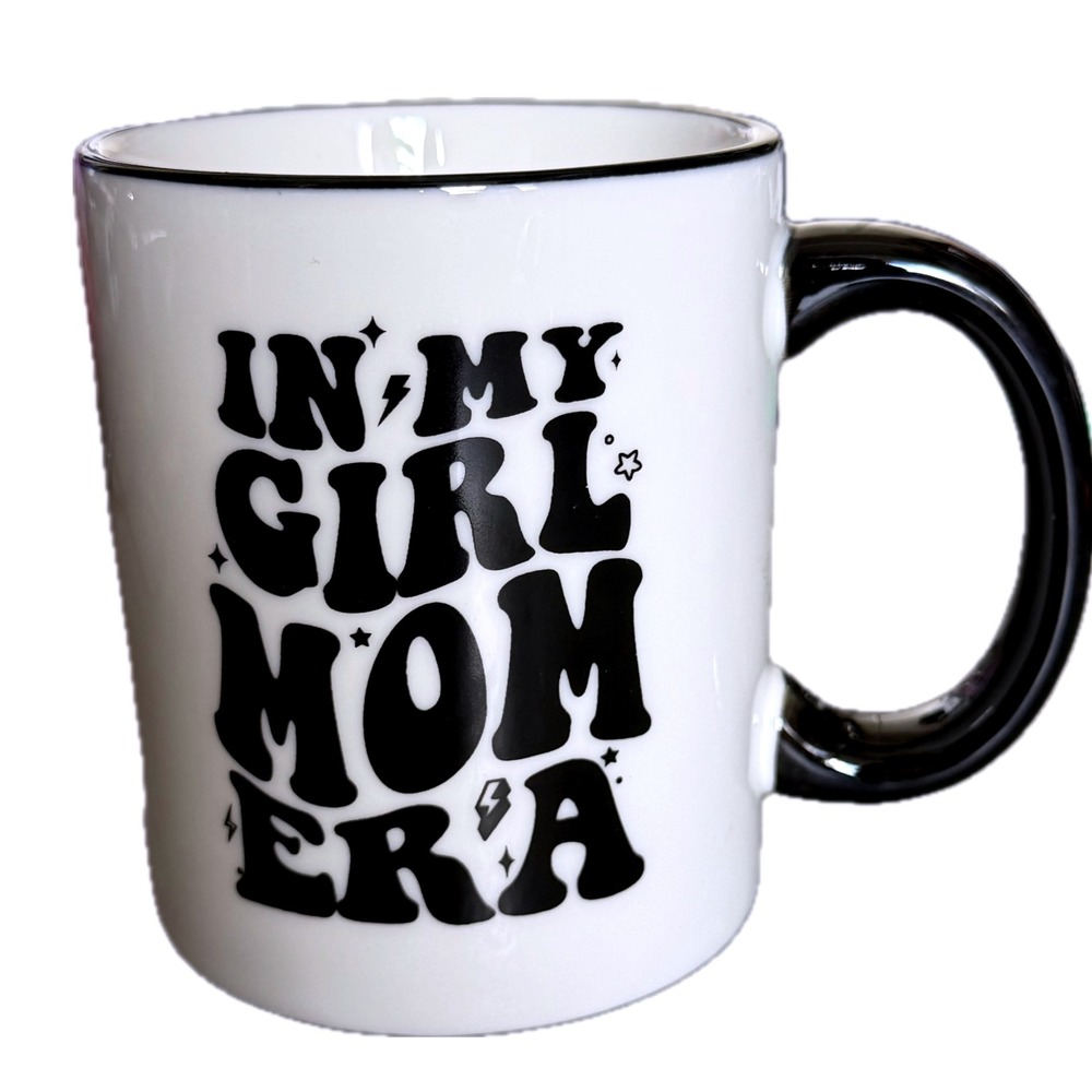 NWT In My Girl Mom Era Ceramic Coffee Mug Black Green Retro Mom Gift